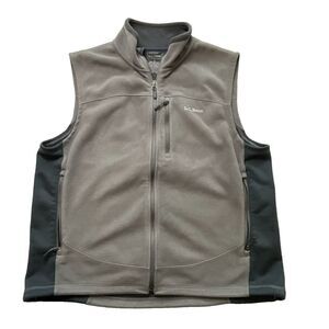LL Bean Polartec Sweater Vest Fleece Full Zip Gray Outdoor Hiking Men Size‎ L